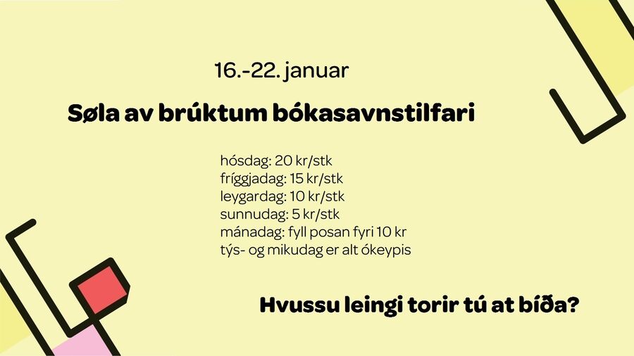 Bókasøla 16.-22. januar