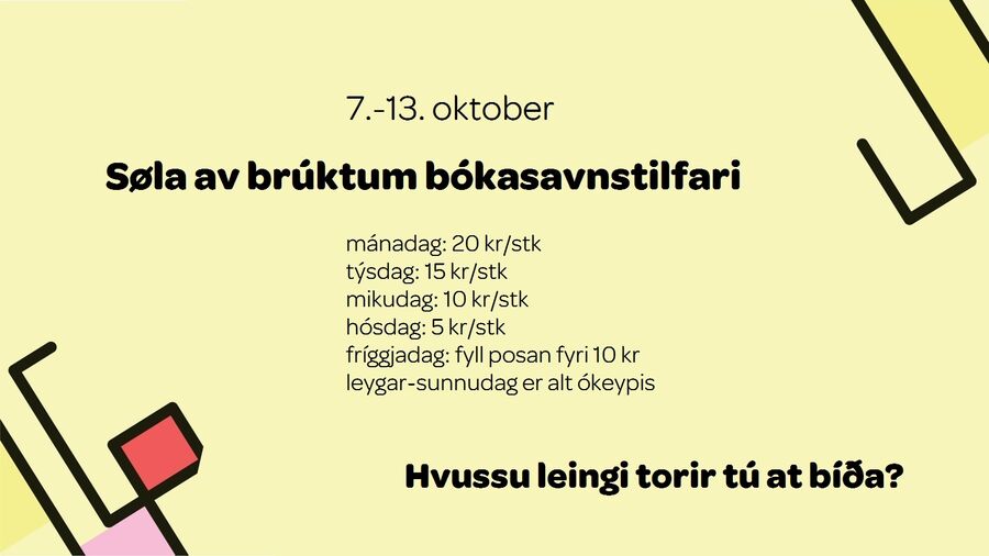 Bókasøla Oktober 2019
